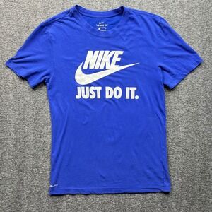Nike T-Shirt Mens Small Blue Just Do It Dri-Fit Graphic Short Sleeve Tee
